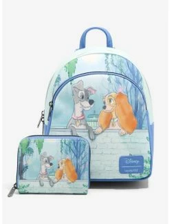 Hot Sale 😉 Loungefly Disney Lady And The Tramp Gaze Mini Zipper Wallet 😀 -Bags & Purses Shop Online 19127437 av3