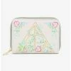Best Sale ⌛ Loungefly Harry Potter Deathly Hallows Floral Mini Zipper Wallet ✔️
