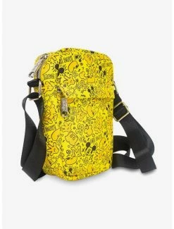 Deals ✔️ Disney Mickey Mouse Icon Doodles Collage Cross Body Bag ✔️ -Bags & Purses Shop Online 19621488 av1