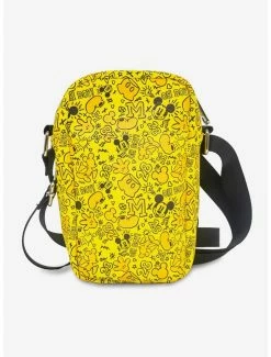 Deals ✔️ Disney Mickey Mouse Icon Doodles Collage Cross Body Bag ✔️ -Bags & Purses Shop Online 19621488 av2