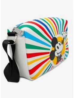 Flash Sale 😉 Disney Mickey Mouse Smiling Sunburst Rays Pose Cross Body Bag ✨ -Bags & Purses Shop Online 19621500 av1