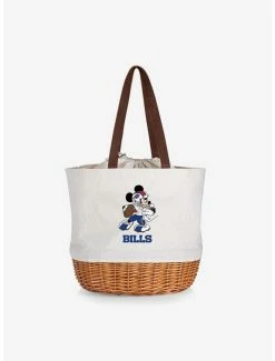Best deal ⌛ Disney Mickey Mouse NFL Buf Bills Canvas Willow Basket Tote 😉