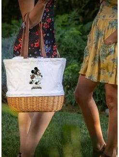 Cheapest ⌛ Disney Mickey Mouse NFL Jacksonville Jaguars Canvas Willow Basket Tote ⭐ -Bags & Purses Shop Online 19831761 av3