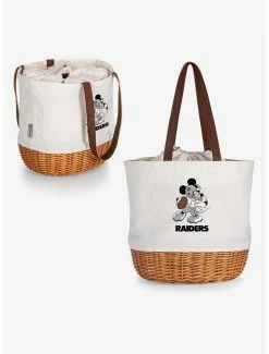 Best Sale 💯 Disney Mickey Mouse NFL Las Vegas Raiders Canvas Willow Basket Tote 🎉 -Bags & Purses Shop Online 19831777 av4