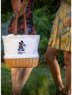 Brand new ⌛ Disney Mickey Mouse NFL Los Angeles Rams Canvas Willow Basket Tote 🌟 -Bags & Purses Shop Online 19831793 av3