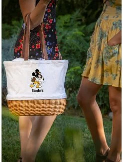 Cheap ⭐ Disney Mickey Mouse NFL Pittsburgh Steelers Canvas Willow Basket Tote 🛒 -Bags & Purses Shop Online 19831857 av3