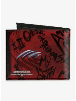 Flash Sale 😉 A Nightmare On Elm Street Scrawls Bifold Wallet 🌟 -Bags & Purses Shop Online 19886208 av1