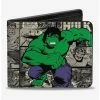 Outlet 😍 Marvel Hulk Comic Scene Blocks Bifold Wallet 🔔