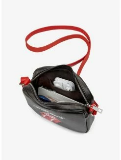 Best Sale 💯 Bugatti Rolling Stones Vegan Leather Crossbody Bag Black with Red Strap ⭐ -Bags & Purses Shop Online 19958710 av4