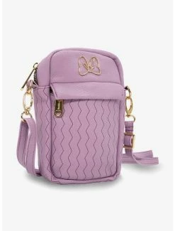 Best Pirce 🔔 Disney Minnie Mouse Bow Chevron Vegan Leather Crossbody Bag ⌛ -Bags & Purses Shop Online 20212384 av1