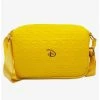 Best Sale ⌛ Disney Signature D Debossed Yellow Vegan Leather Crossbody Bag ✨