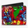 Budget 😀 Marvel 5 Retro Avenger Superhero Action Poses Stacked Bifold Wallet 🌟 -Bags & Purses Shop Online 20214366 hi