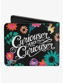 Best Sale 🤩 Disney Alice In Wonderland Silhouette Curiouser and Curiouser Floral Collage Bifold Wallet 🥰 -Bags & Purses Shop Online 20214434 av1
