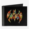 Best deal 💯 DC Comics Bat Signal Logos Stacked Canvas Bifold Wallet 🔔