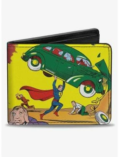 Outlet 😍 DC Comics Classic Action Comics Issue 1 Superman Lifting Car Cover Pose Bifold Wallet 🥰