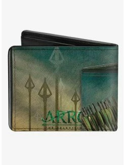 Cheap 🌟 DC Comics Arrow Standing Pose Arrow Tips Fade Bifold Wallet ❤️ -Bags & Purses Shop Online 20214502 av1