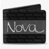 Cheapest 😍 1968 72 Nova Script Emblem Stripe Repeat Bifold Wallet 💯