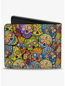 Cheapest 🌟 Colorful Calaveras Stacked Bifold Wallet ❤️ -Bags & Purses Shop Online 20214580 av1