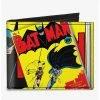 Cheap 👏 DC Comics Classic Batman Issue 1 Robin Batman Logo Close Up Cover Pose Canvas Bifold Wallet 🎉