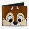 Cheap 👍 Disney Chip and Dale Chip Face Close Up and Autograph Bifold Wallet 🧨