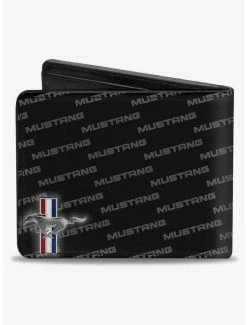 Discount 🤩 Ford Mustang Bars Corner Text Bifold Wallet ⭐ -Bags & Purses Shop Online 20214644 av1