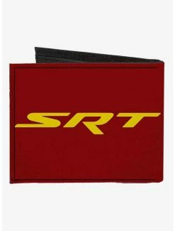 Cheap 😍 Dodge Hellcat Logo SRT Burgundy Canvas Bifold Wallet 😍 -Bags & Purses Shop Online 20214650 av1