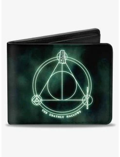Wholesale 😀 Harry Potter The Deathly Hallows Cloak Stone Wand Trinity Bifold Wallet 😀
