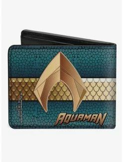 Buy 👍 DC Comics Aquaman Icon Scales Stripe Bifold Wallet ✨ -Bags & Purses Shop Online 20214680 av1
