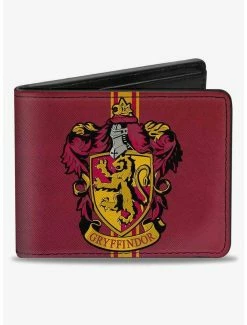 Wholesale ๐ Harry Potter Gryffindor Crest Vertical Stripe Burgundy Bifold Wallet ๐