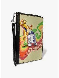 Promo 🤩 Star Wars C3PO and R2D2 Wave Pose Zip Around Wallet 😀