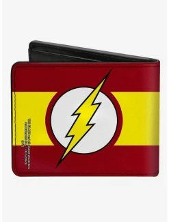 Deals ⭐ DC Comics Flash Logo Stripe Bifold Wallet ⭐ -Bags & Purses Shop Online 20214741 av1