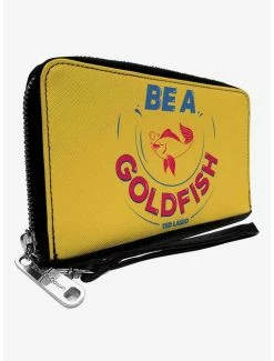 New 🎉 Ted Lasso Be a Goldfish Quote Zip Around Wallet ❤️