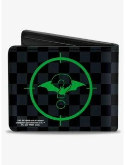 Buy ✔️ DC Comics The Batman Movie Batman and Riddler Target Logo Checker Bifold Wallet 😀 -Bags & Purses Shop Online 20214796 av1