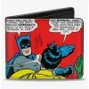 Best Sale 😉 DC Comics Batman Slapping Robin Scene Halftone Bifold Wallet 🎁