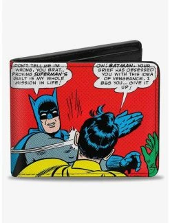 Best Sale 😉 DC Comics Batman Slapping Robin Scene Halftone Bifold Wallet 🎁