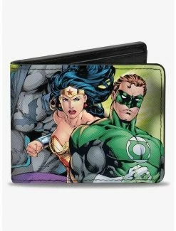 Top 10 ✨ DC Comics Justice Leage 4 Superheroes 2 Villains Group Pose2 Glow Burst Bifold Wallet 😀