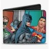 Promo 😍 DC Comics Justice Leage 4 Superheroes 2 Villains Pose Block Bifold Wallet ⌛ -Bags & Purses Shop Online 20214836 hi