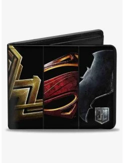 Promo 🥰 DC Comics Justice League 2017 6 Superhero Icon Blocks Bifold Wallet 💯