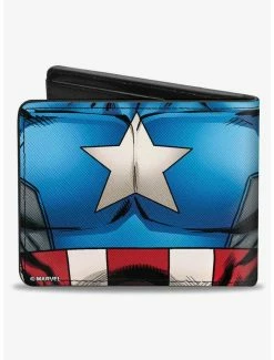 New 🎉 Marvel Captain America Chest Star Stripes Bifold Wallet 🥰 -Bags & Purses Shop Online 20214982 av1