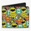 Brand new ✨ DC Comics Justice League 5 Superhero Chibi Icons Stacked Bifold Wallet ❤️ -Bags & Purses Shop Online 20214986 hi