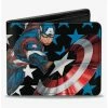 Deals 🎉 Marvel Captain America Throwing Shield Stars Bifold Wallet 🔥
