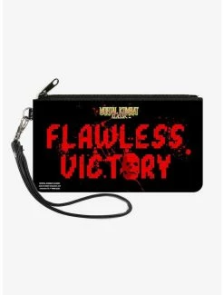 New 🎁 Mortal Kombat Klassic Flawless Victory Screen Canvas Zip Clutch Wallet 👍
