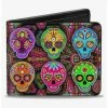 Outlet ❤️ Six Sugar Skulls Bifold Wallet 🧨 -Bags & Purses Shop Online 20215134 hi