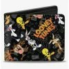 Flash Sale 👍 Looney Tunes 6 Character Poses ScatteBifold Wallet 🎉 -Bags & Purses Shop Online 20215170 hi