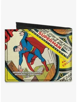 Best Sale 🎉 DC Comics Classic Superman 1 Flying Cover Pose Canvas Bifold Wallet 🛒 -Bags & Purses Shop Online 20215180 av1