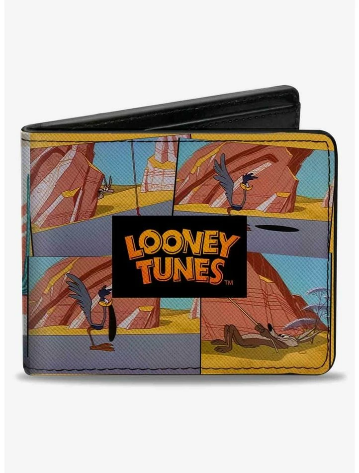 Budget ❤️ Looney Tunes Wile E Coyote and Road Runner Scene Blocks Bifold Wallet 🥰 3 Budget ❤️ Looney Tunes Wile E Coyote and Road Runner Scene Blocks Bifold Wallet 🥰