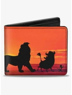 New 🥰 Disney The Lion King Hakuna Matata Simba Pumbaa Timon Sunset Silhouette Bifold Wallet ❤️