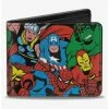 Hot Sale 👍 Marvel Comics Characters Stacked Logo Bifold Wallet ✔️ -Bags & Purses Shop Online 20215268 hi