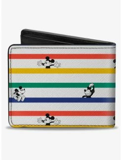 Deals ⌛ Disney Mickey Mouse Poses Stripes Bifold Wallet 🎁 -Bags & Purses Shop Online 20215276 av1
