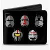 Cheapest ⭐ Star Wars The Bad Batch Clone Force 99 Helmets and Logo Bifold Wallet 🌟 -Bags & Purses Shop Online 20215290 hi